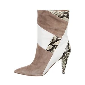 AQUAZZURA Embossed Snakeskin Leather Boots